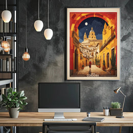 Córdoba Sunlit Street Spanish Architecture Travel Poster PosterGoat