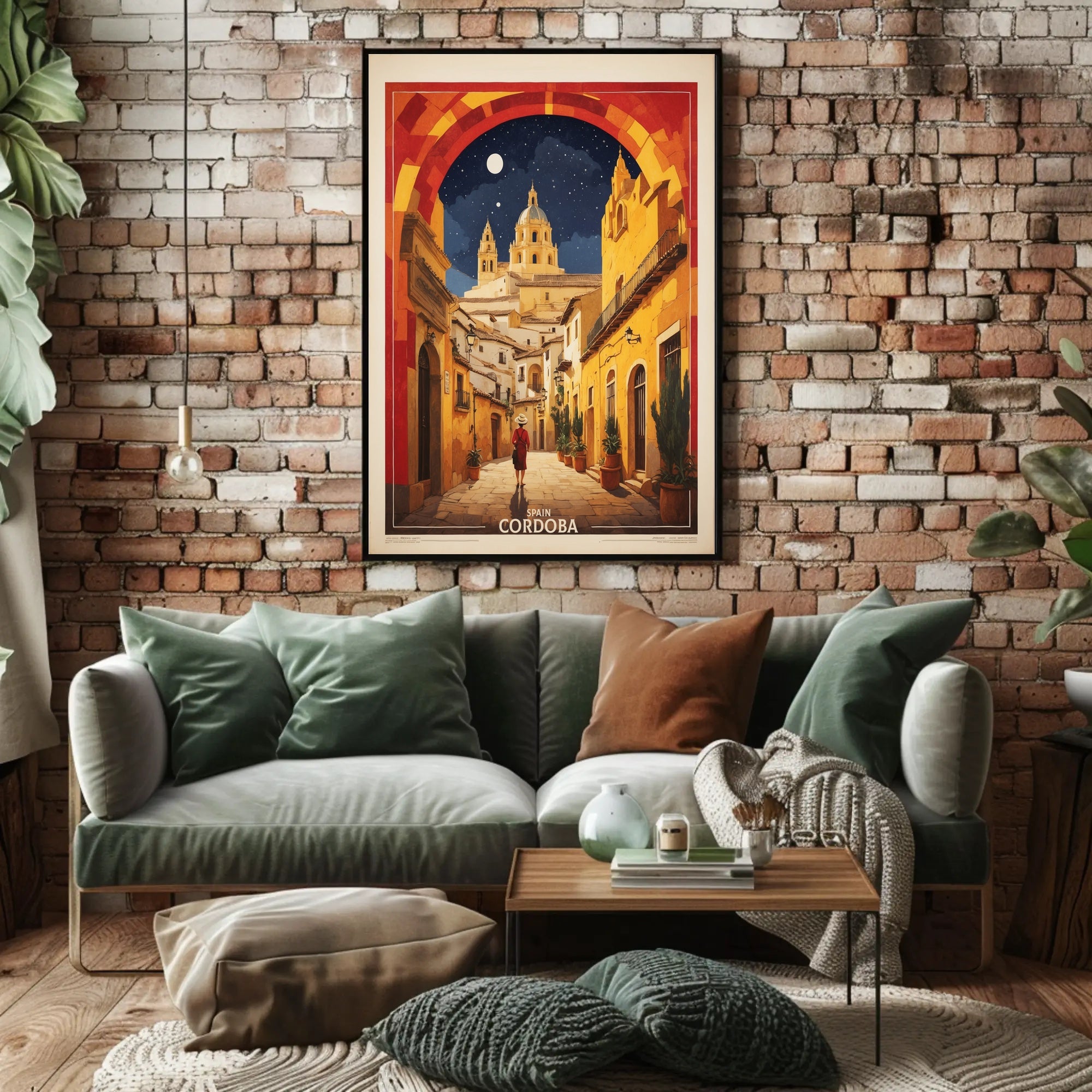 Córdoba Sunlit Street Spanish Architecture Travel Poster PosterGoat