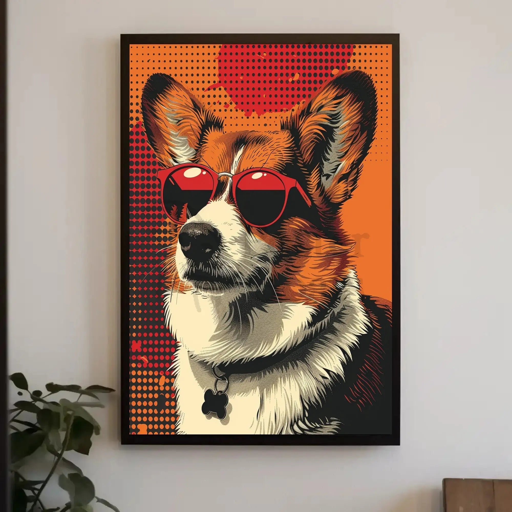 Corgi With Sunglasses Retro Pop Art Animal Poster PosterGoat