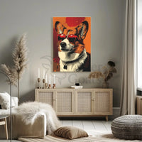 Corgi With Sunglasses Retro Pop Art Animal Poster PosterGoat