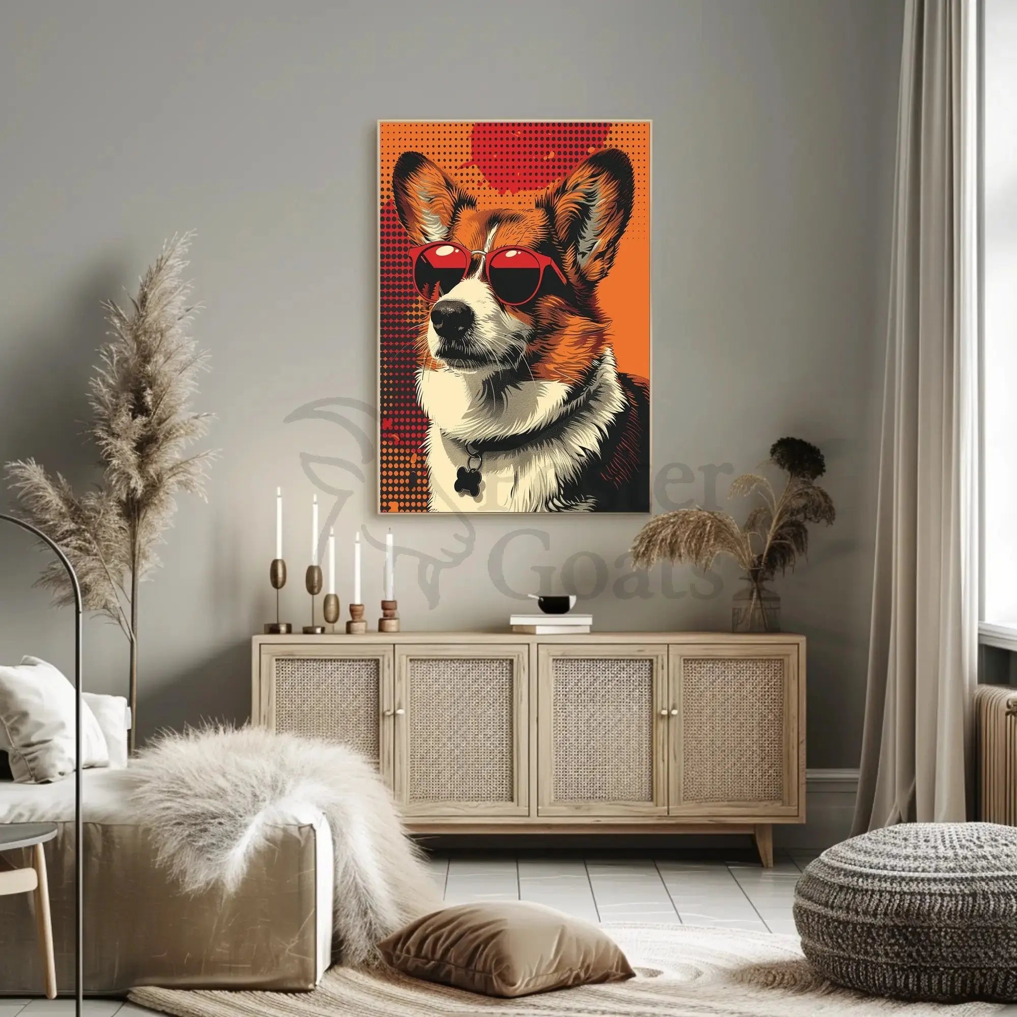 Corgi With Sunglasses Retro Pop Art Animal Poster PosterGoat