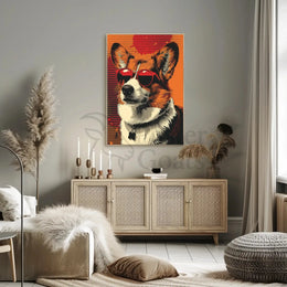 Corgi With Sunglasses Retro Pop Art Animal Poster PosterGoat