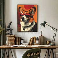 Corgi With Sunglasses Retro Pop Art Animal Poster PosterGoat