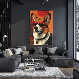 Corgi With Sunglasses Retro Pop Art Animal Poster PosterGoat