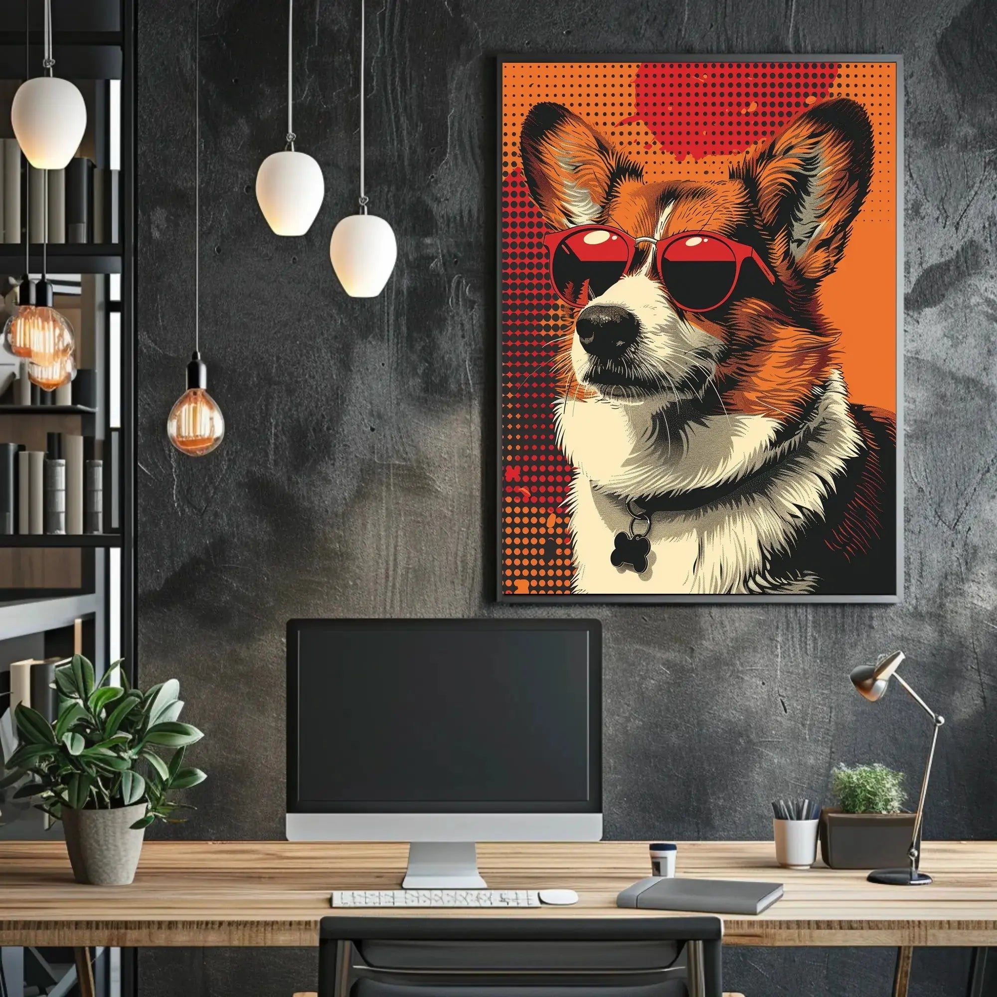 Corgi With Sunglasses Retro Pop Art Animal Poster PosterGoat