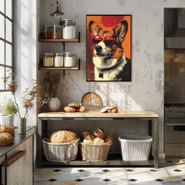 Corgi With Sunglasses Retro Pop Art Animal Poster PosterGoat