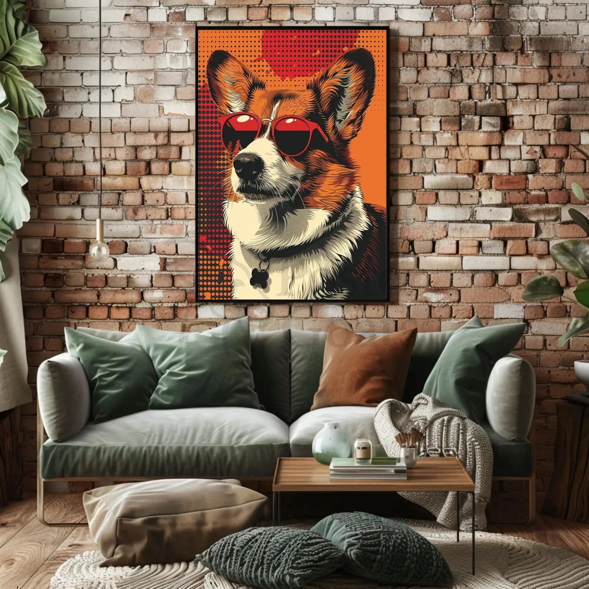 Corgi With Sunglasses Retro Pop Art Animal Poster PosterGoat