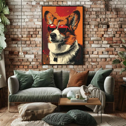 Corgi With Sunglasses Retro Pop Art Animal Poster PosterGoat