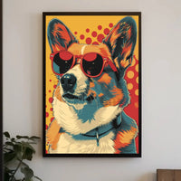Corgi in Red Sunglasses Fun Pop Art Dog Breed Poster PosterGoat