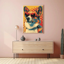 Corgi in Red Sunglasses Fun Pop Art Dog Breed Poster PosterGoat