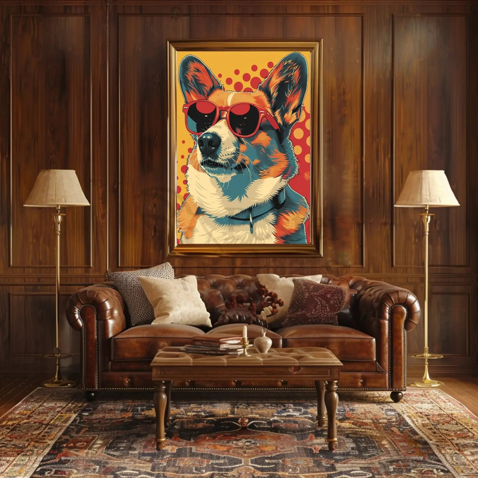 Corgi in Red Sunglasses Fun Pop Art Dog Breed Poster PosterGoat