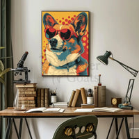 Corgi in Red Sunglasses Fun Pop Art Dog Breed Poster PosterGoat