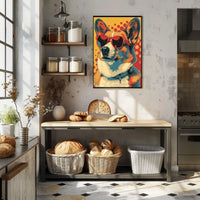 Corgi in Red Sunglasses Fun Pop Art Dog Breed Poster PosterGoat