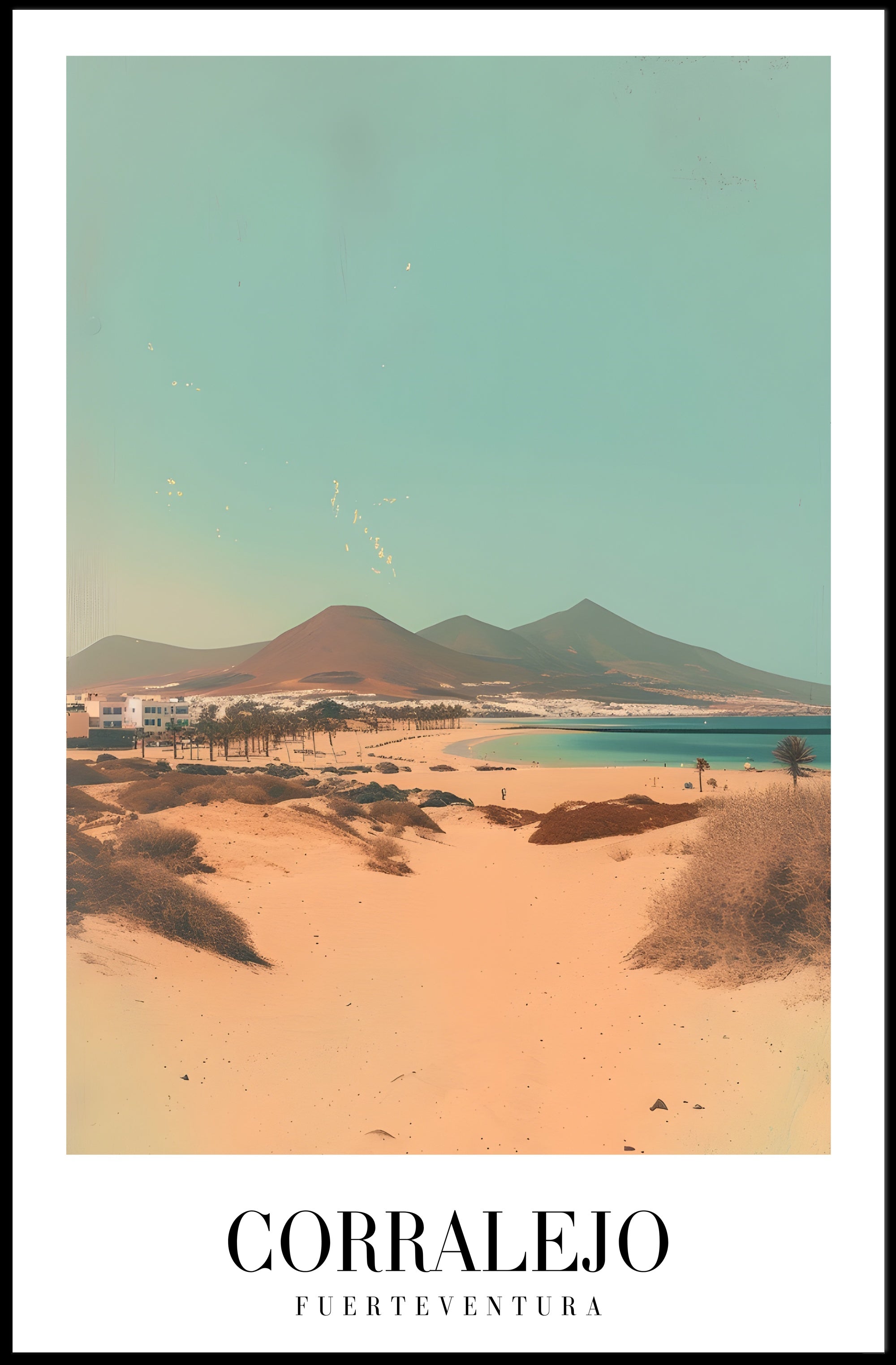 Corralejo Beachscape Travel Poster PosterGoat