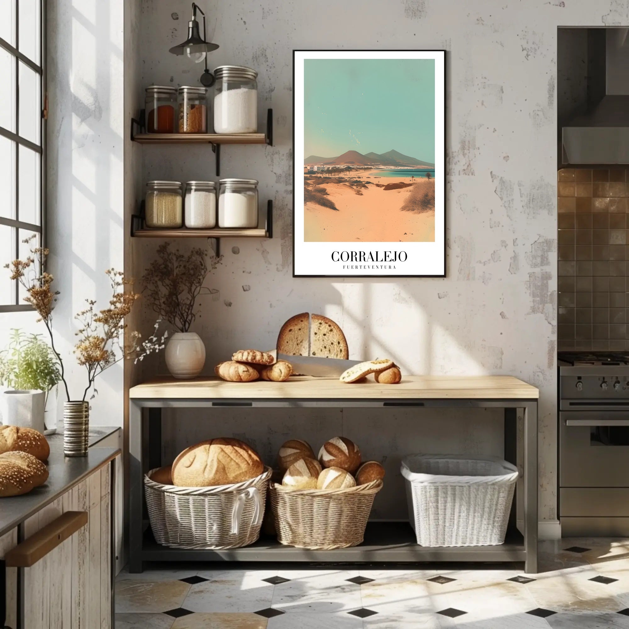 Corralejo Beachscape Travel Poster PosterGoat