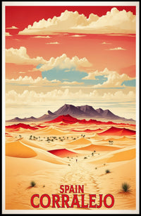 Corralejo Desert Dunes Illustration: Modern Travel Poster PosterGoat
