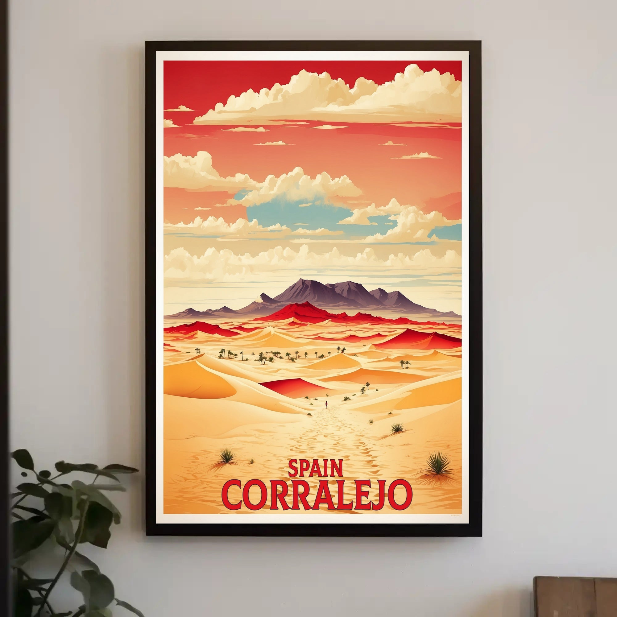 Corralejo Desert Dunes Illustration: Modern Travel Poster PosterGoat