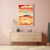Corralejo Desert Dunes Illustration: Modern Travel Poster PosterGoat