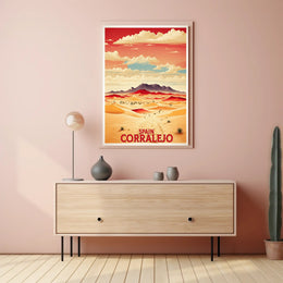 Corralejo Desert Dunes Illustration: Modern Travel Poster PosterGoat