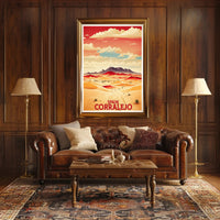 Corralejo Desert Dunes Illustration: Modern Travel Poster PosterGoat
