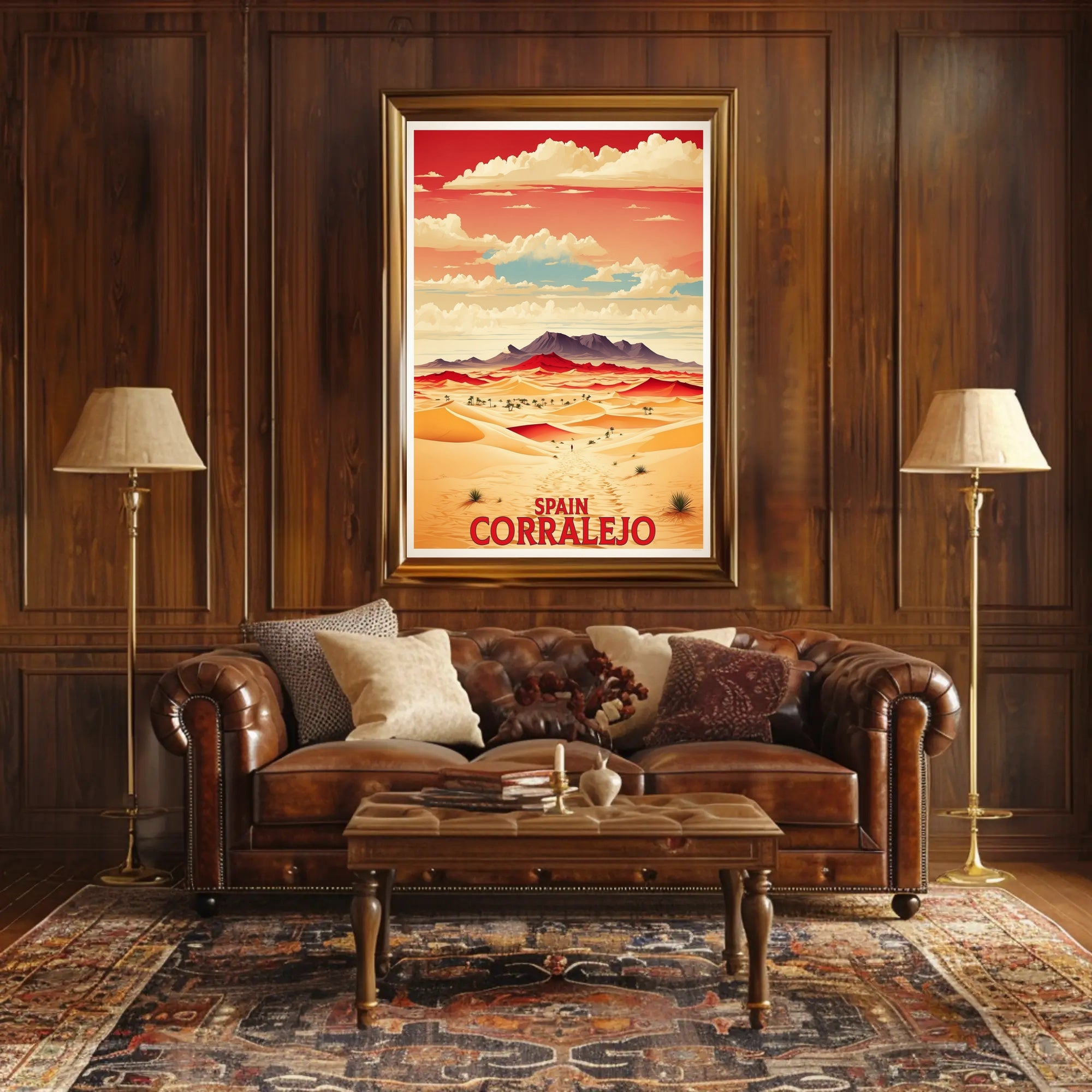 Corralejo Desert Dunes Illustration: Modern Travel Poster PosterGoat