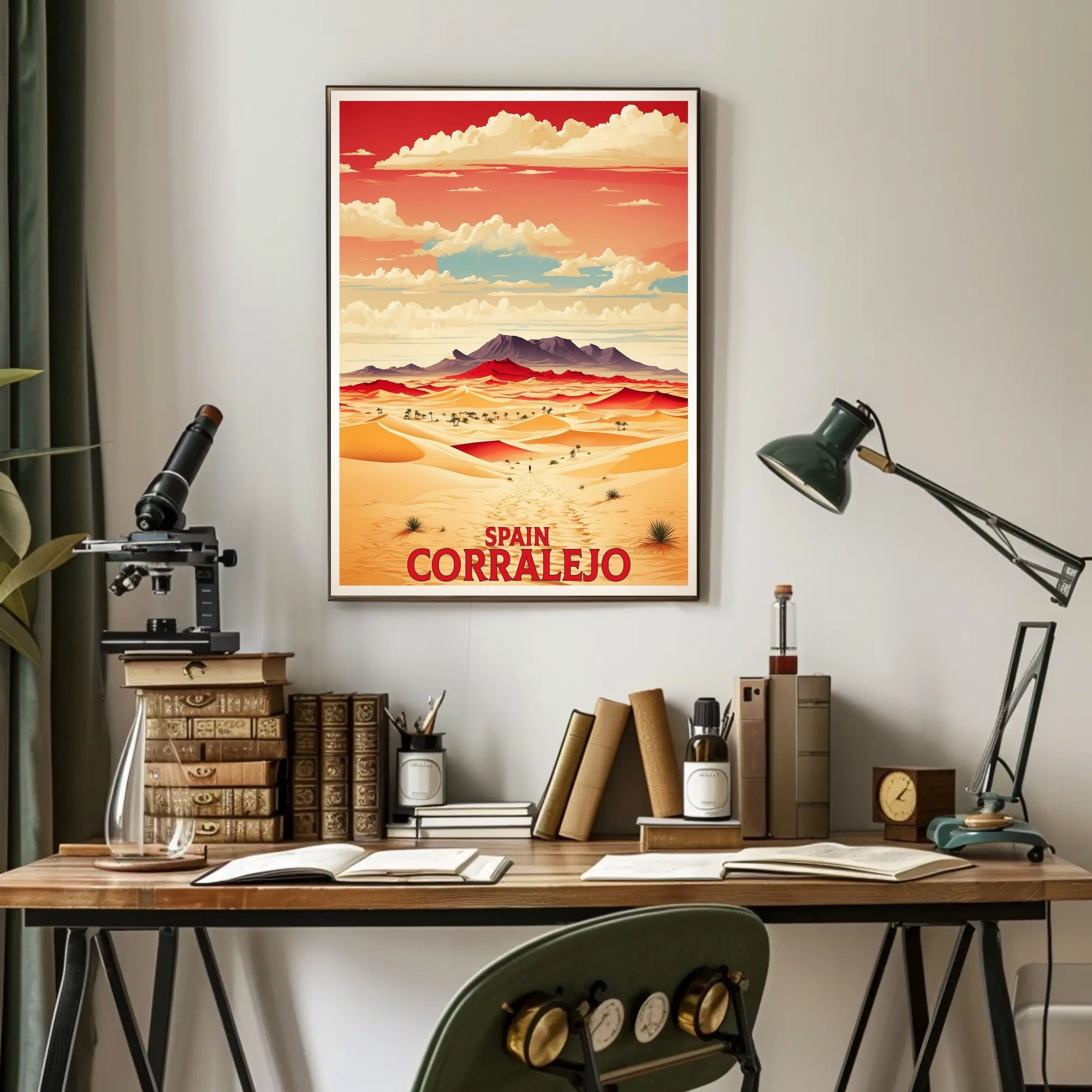 Corralejo Desert Dunes Illustration: Modern Travel Poster PosterGoat