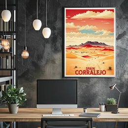 Corralejo Desert Dunes Illustration: Modern Travel Poster PosterGoat