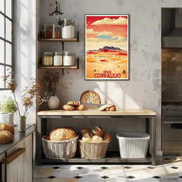 Corralejo Desert Dunes Illustration: Modern Travel Poster PosterGoat