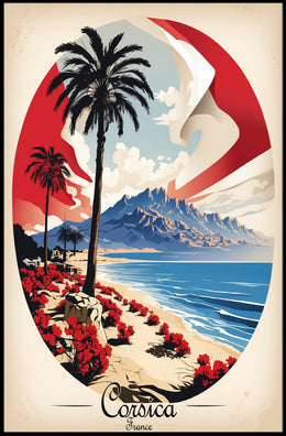 Corsica Coastal Landscape Travel Poster PosterGoat