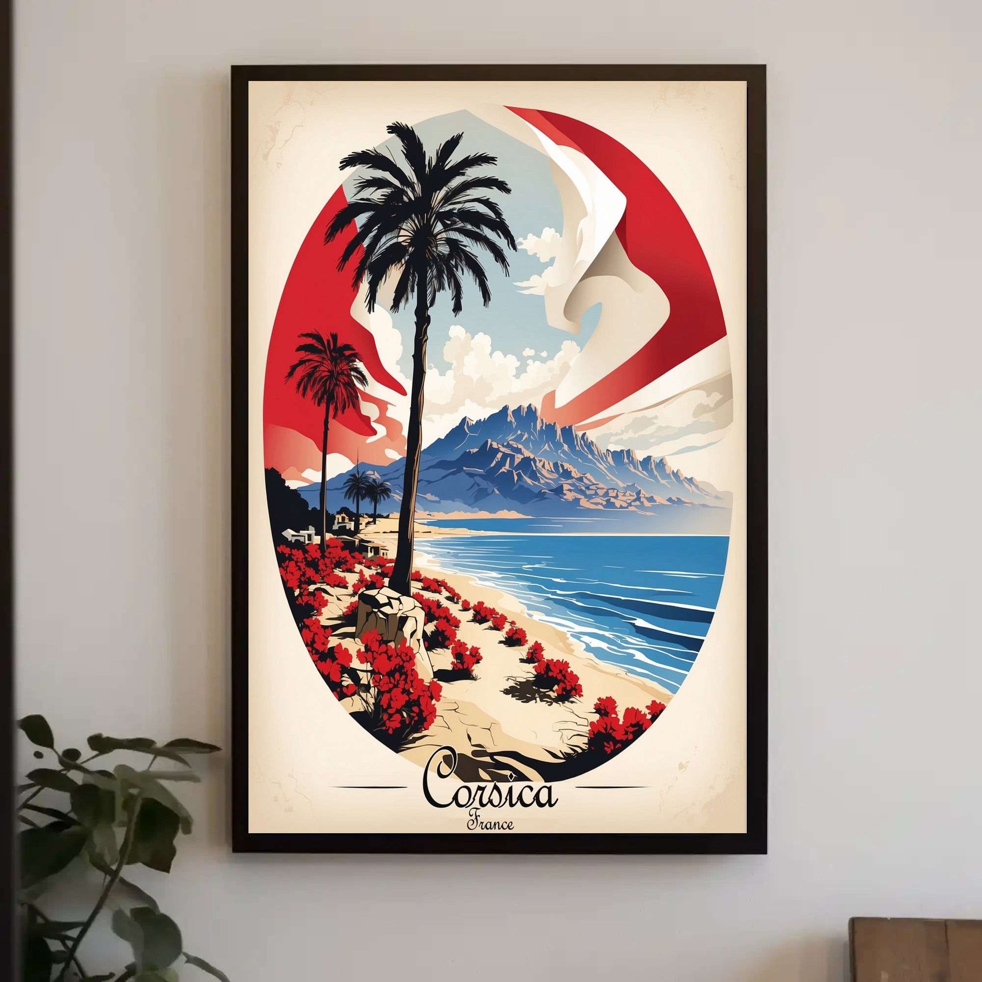 Corsica Coastal Landscape Travel Poster PosterGoat