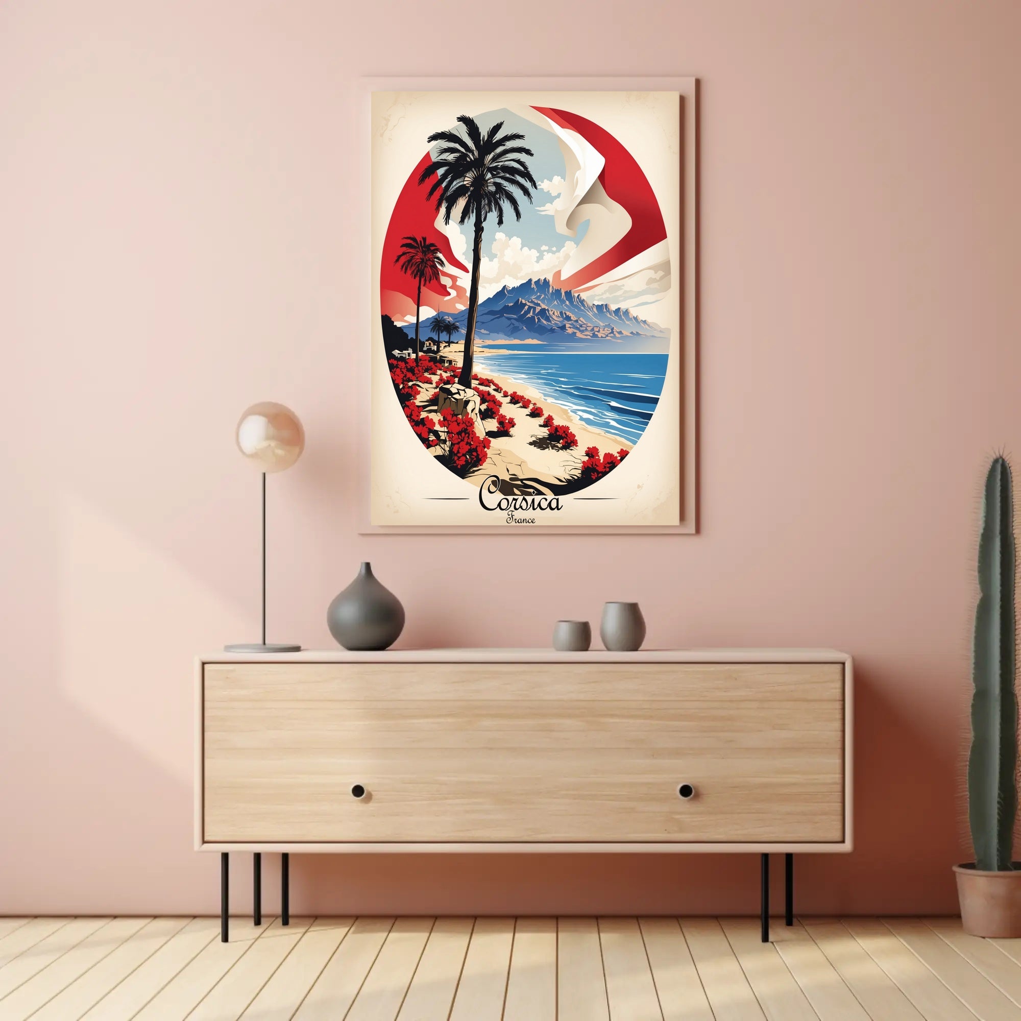 Corsica Coastal Landscape Travel Poster PosterGoat