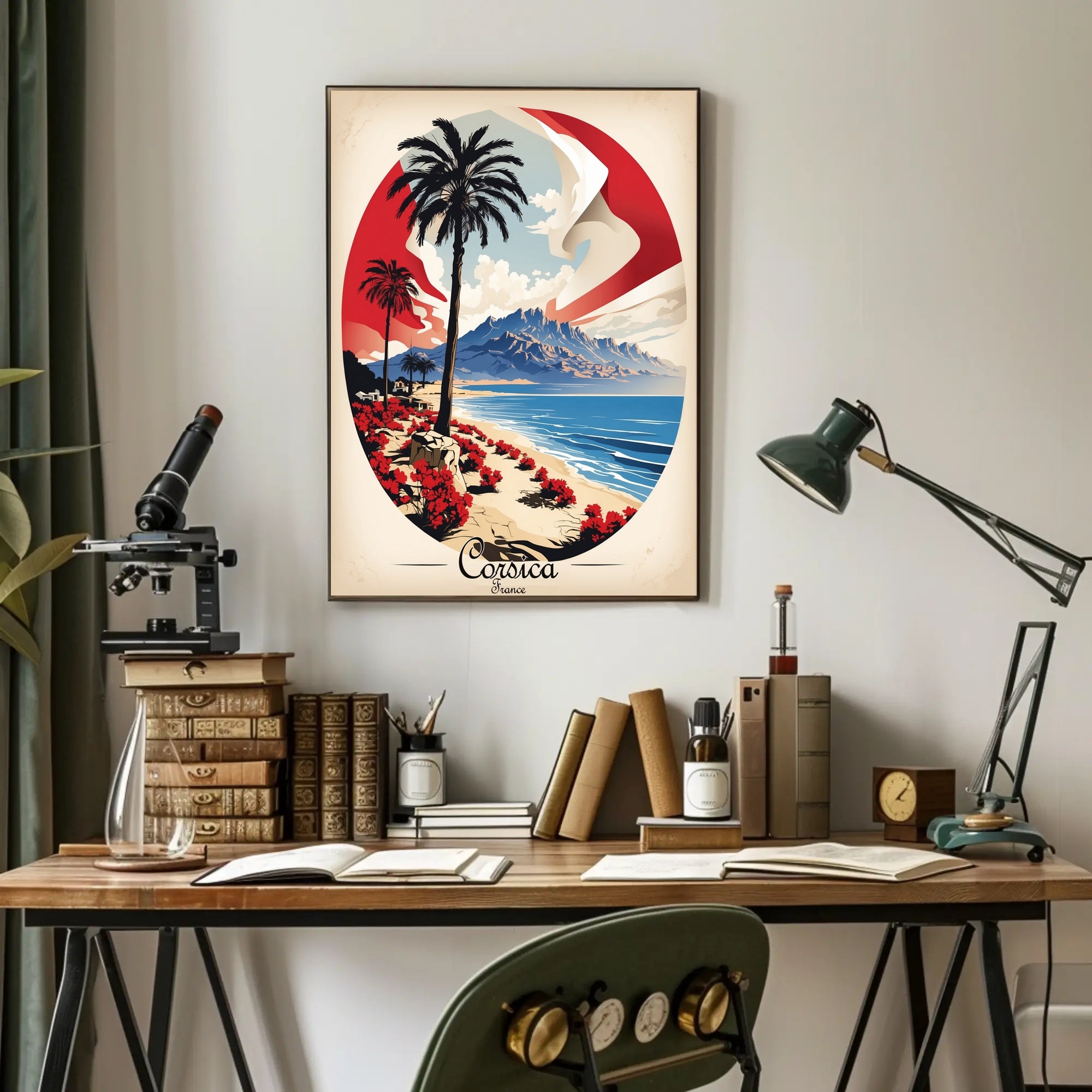 Corsica Coastal Landscape Travel Poster PosterGoat