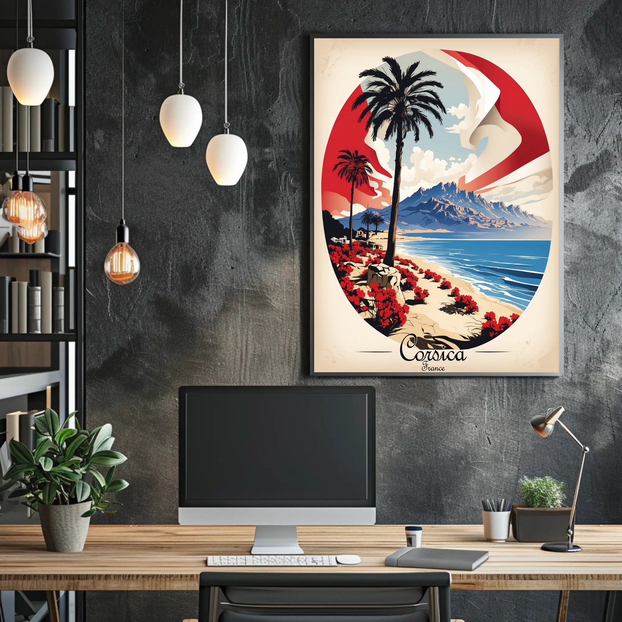 Corsica Coastal Landscape Travel Poster PosterGoat