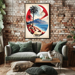Corsica Coastal Landscape Travel Poster PosterGoat