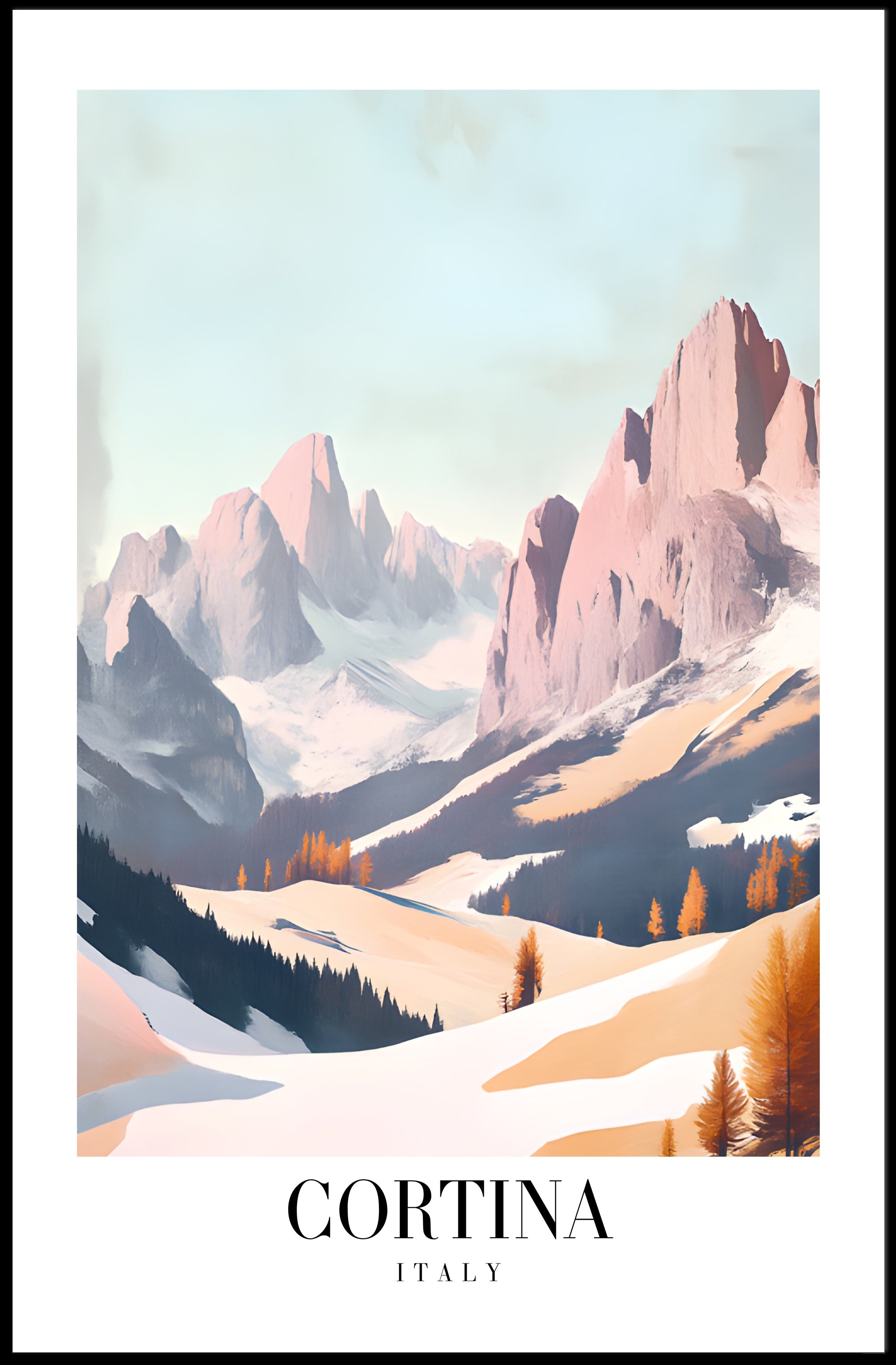 Cortina Dolomites Travel Poster PosterGoat
