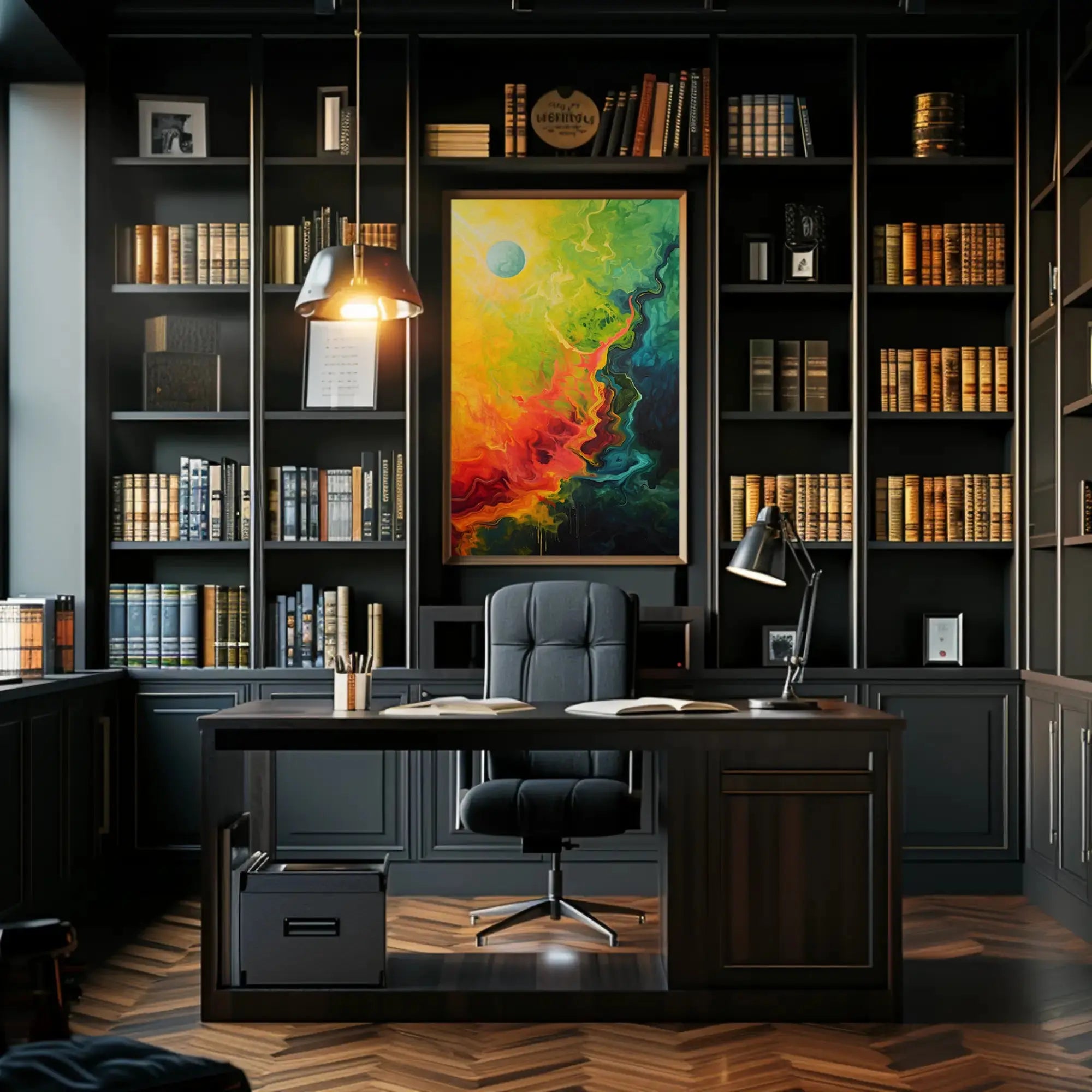 Cosmic Chaos Abstract Art Print Poster PosterGoat