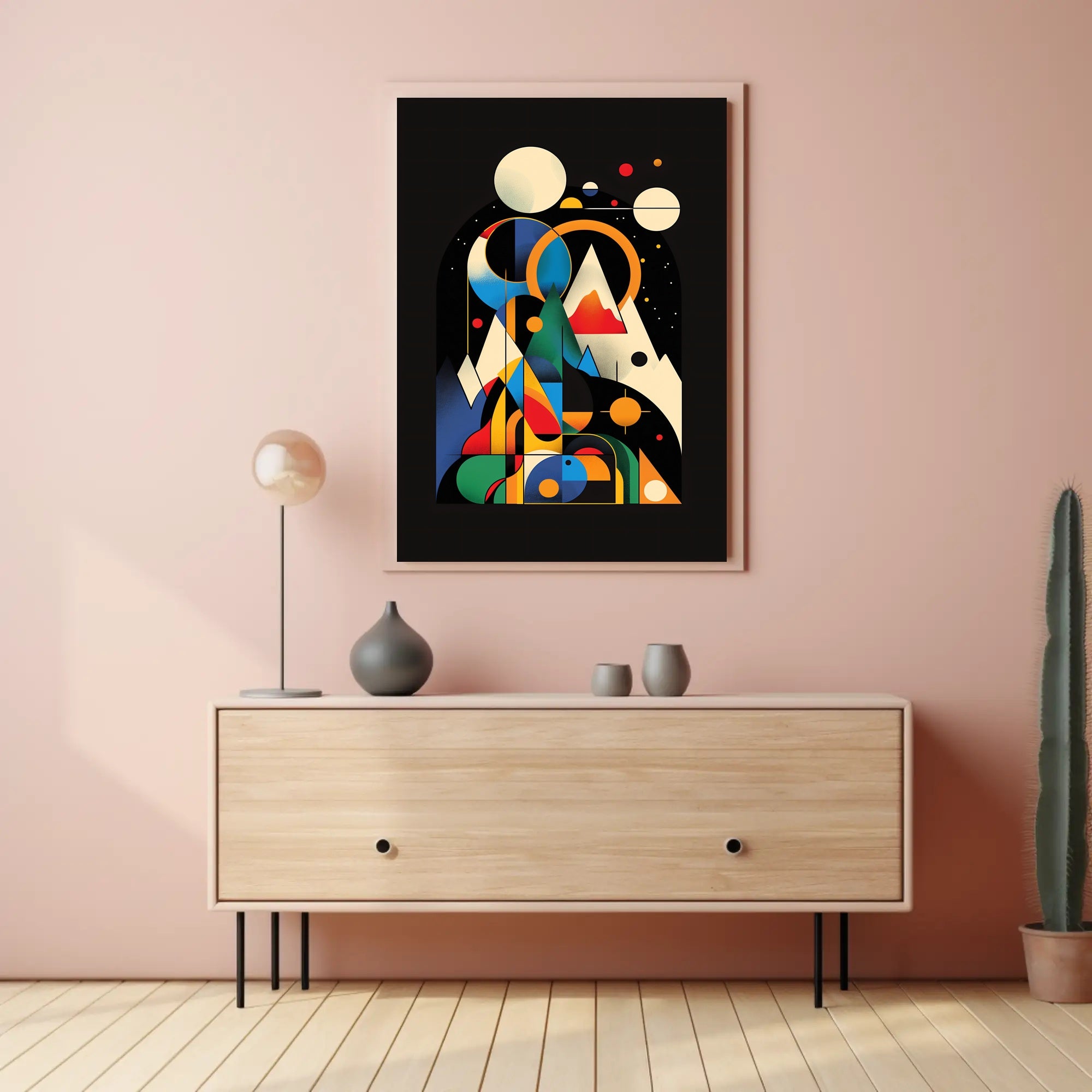 Cosmic Geometric Art: Abstract or Artistic Poster PosterGoat