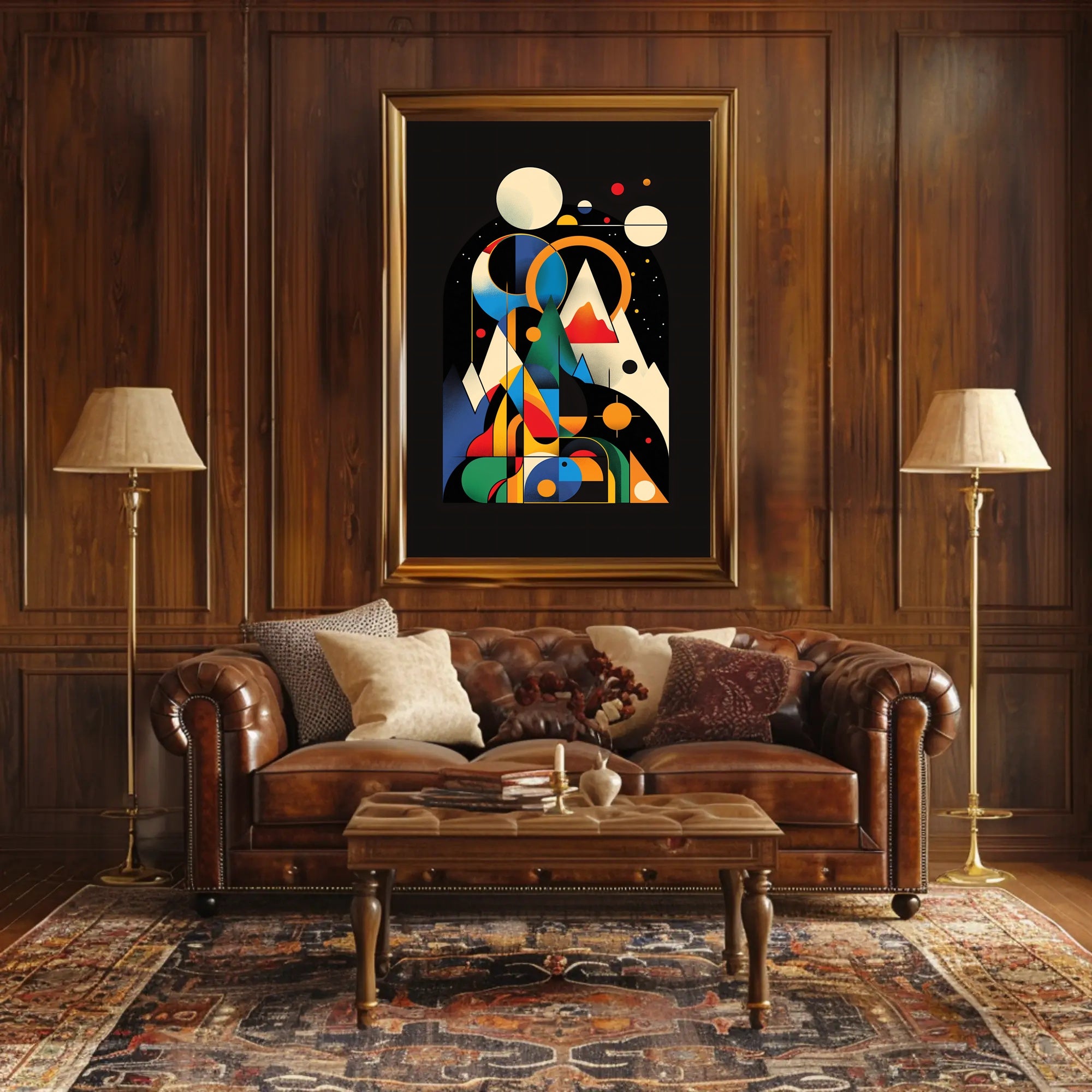 Cosmic Geometric Art: Abstract or Artistic Poster PosterGoat