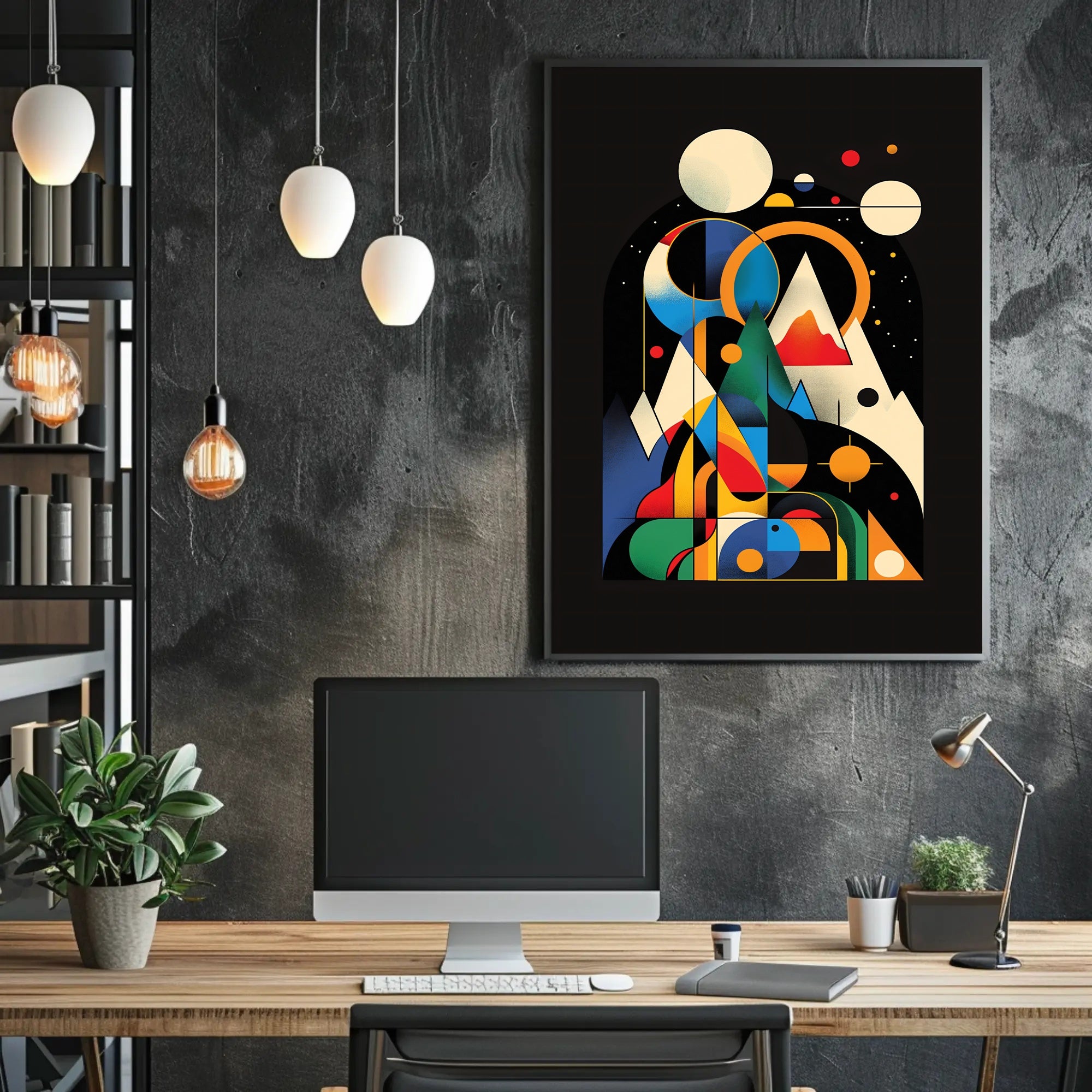 Cosmic Geometric Art: Abstract or Artistic Poster PosterGoat