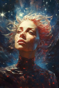 Cosmic Serenity Portrait Futuristic Sci-Fi Poster PosterGoat
