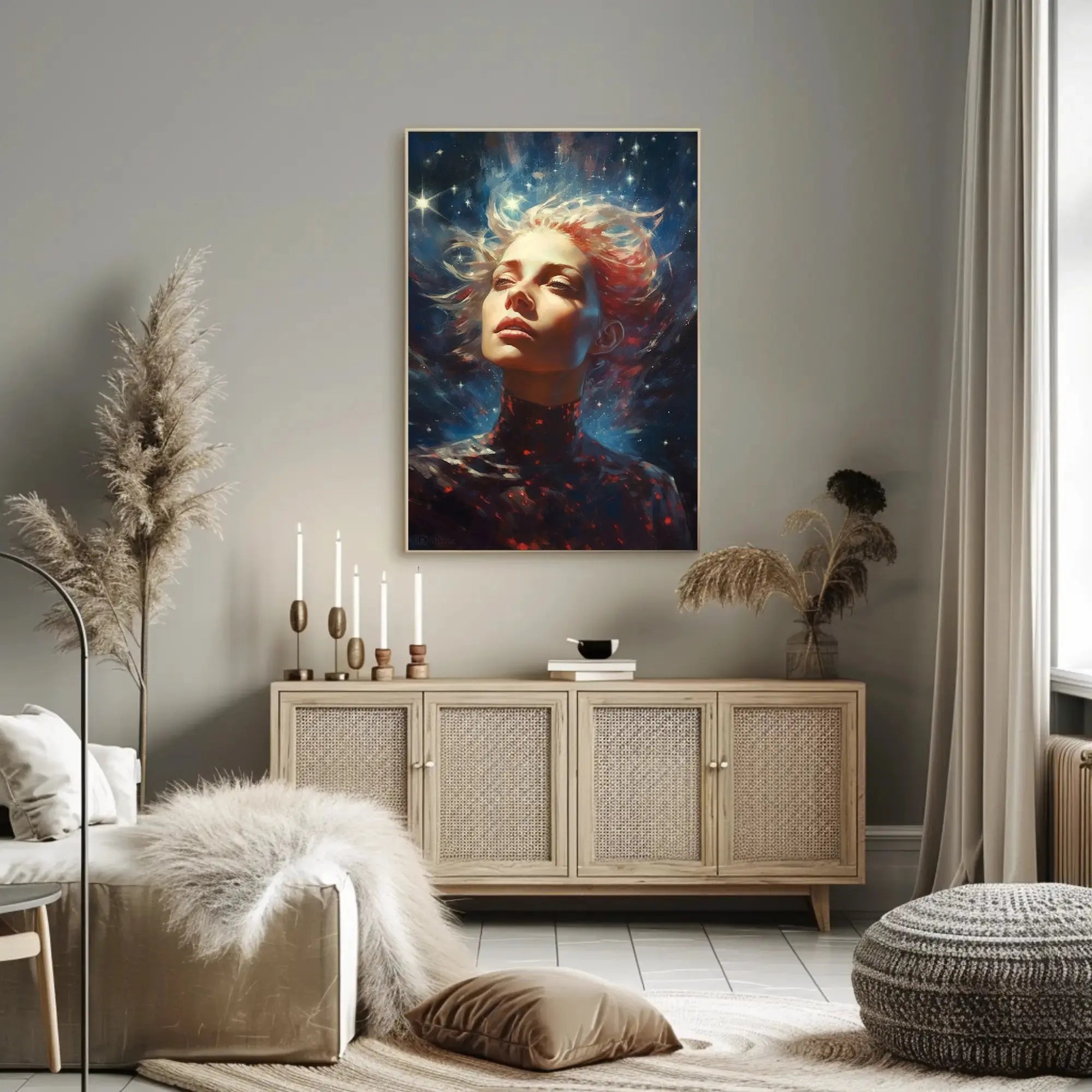 Cosmic Serenity Portrait Futuristic Sci-Fi Poster PosterGoat