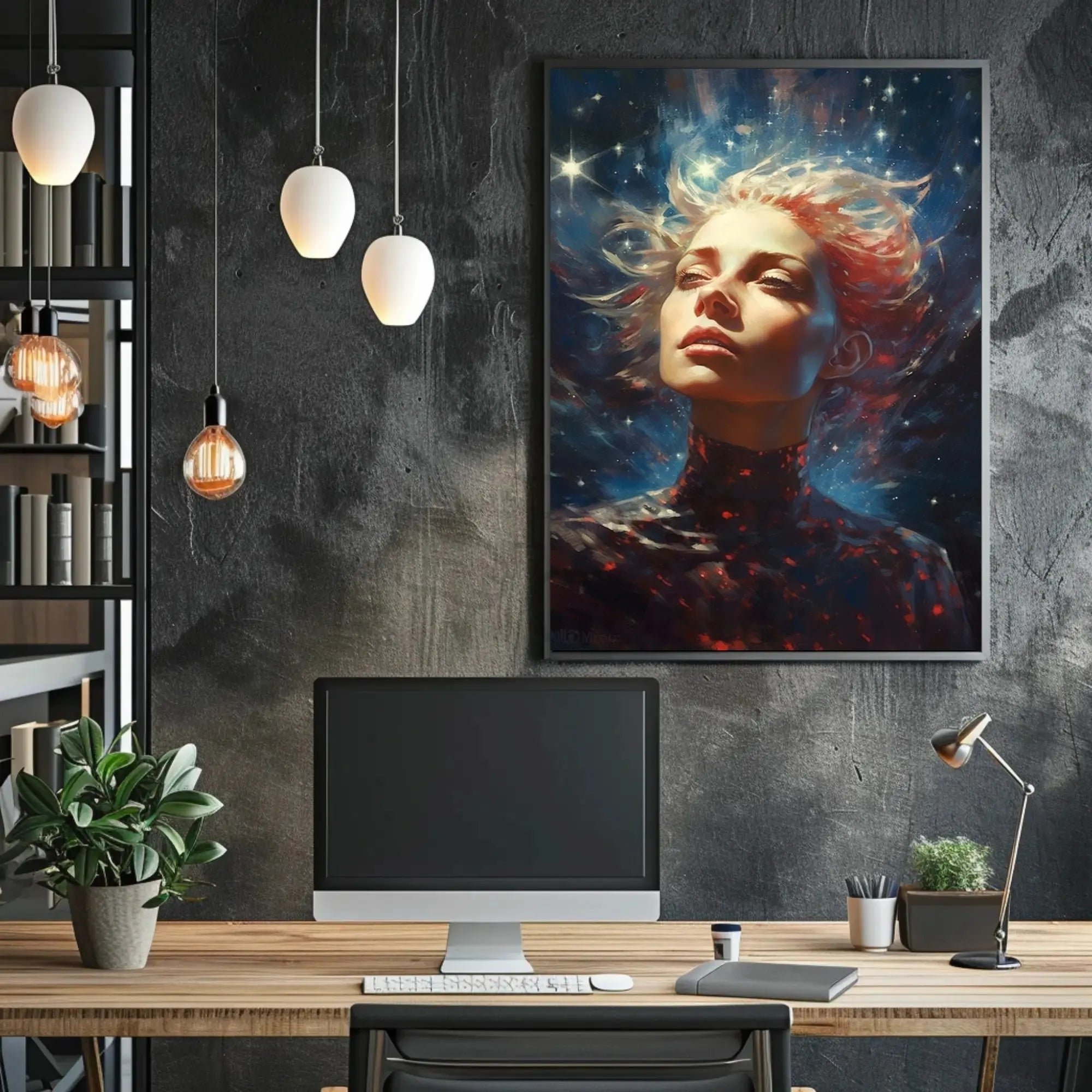 Cosmic Serenity Portrait Futuristic Sci-Fi Poster PosterGoat