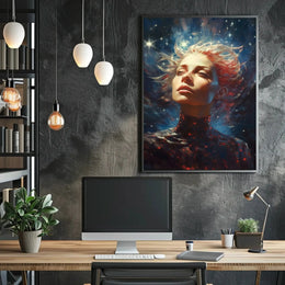 Cosmic Serenity Portrait Futuristic Sci-Fi Poster PosterGoat