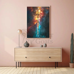 Cosmic Sword Adventure Futuristic Sci-Fi Poster PosterGoat
