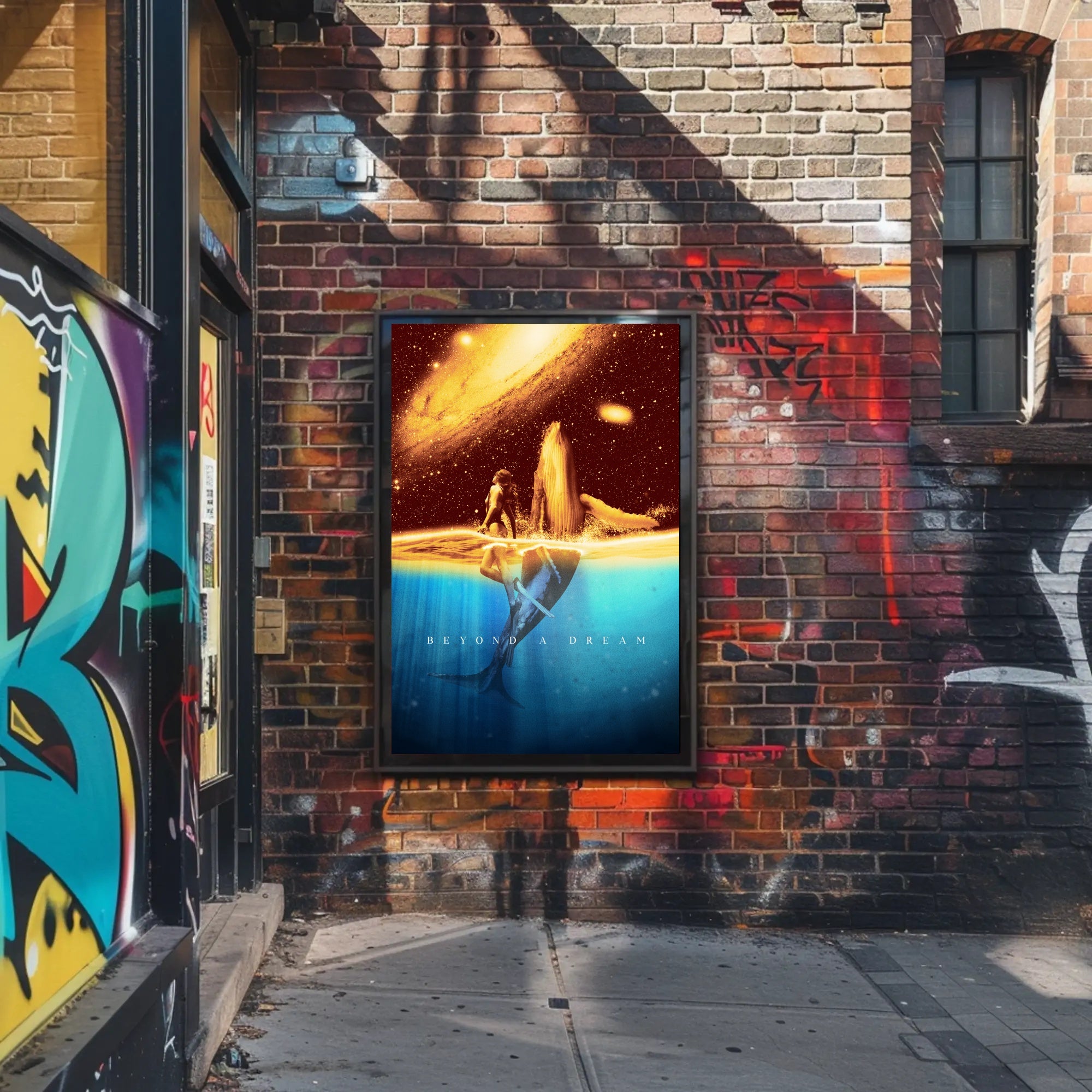 Cosmic Whale and Celestial Waters Fantasy or Mythology Poster PosterGoat