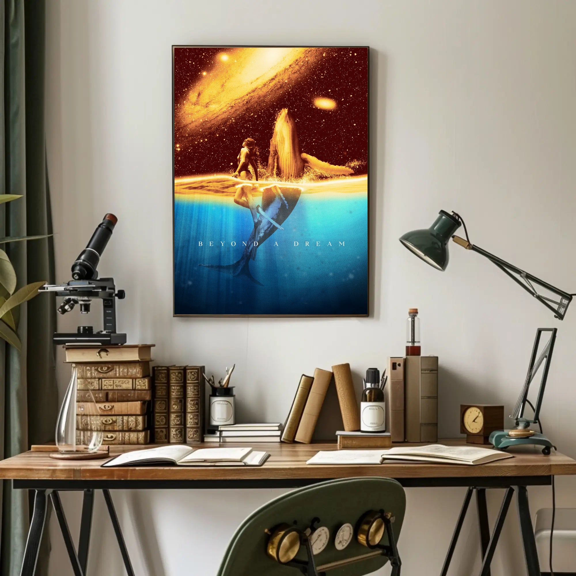 Cosmic Whale and Celestial Waters Fantasy or Mythology Poster PosterGoat