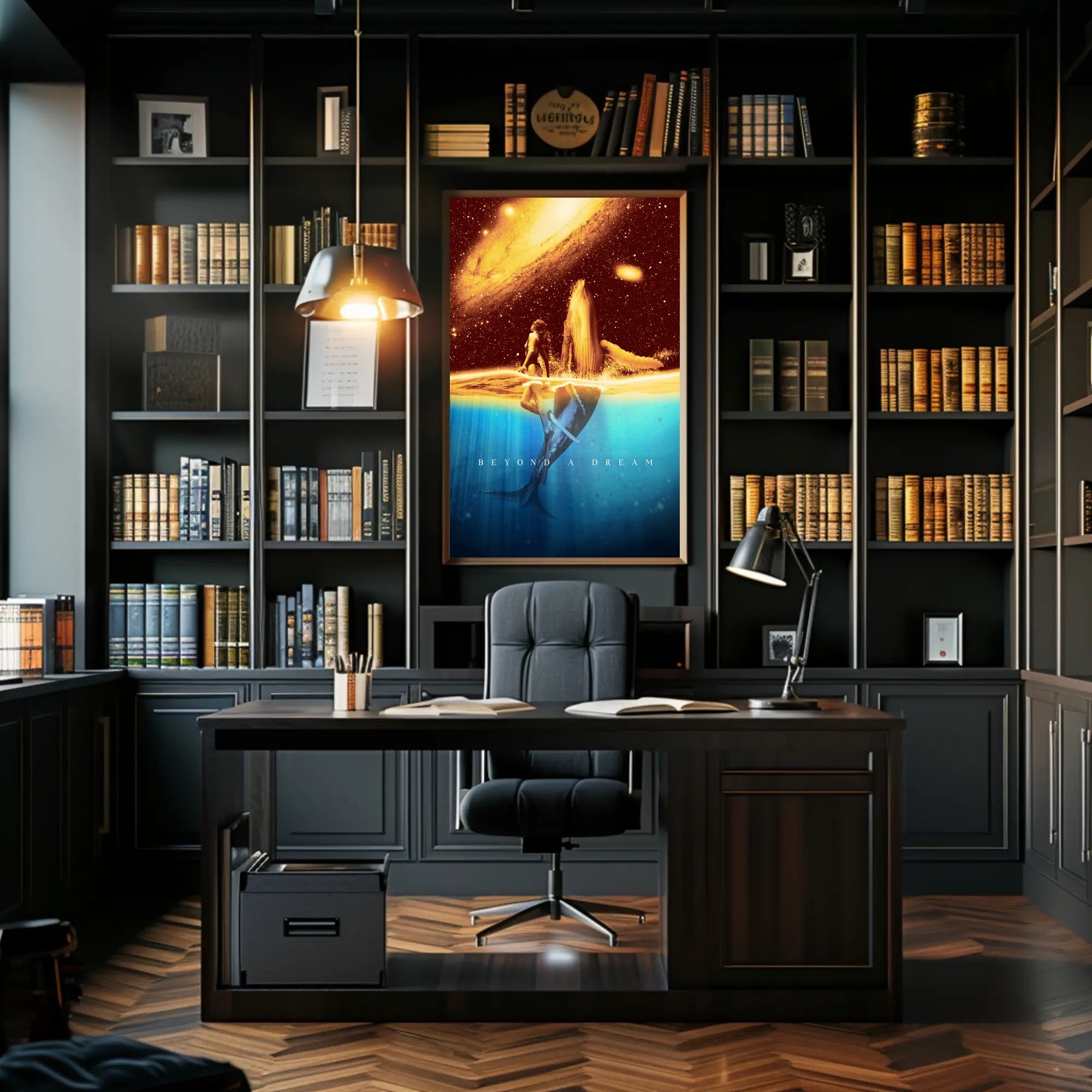 Cosmic Whale and Celestial Waters Fantasy or Mythology Poster PosterGoat