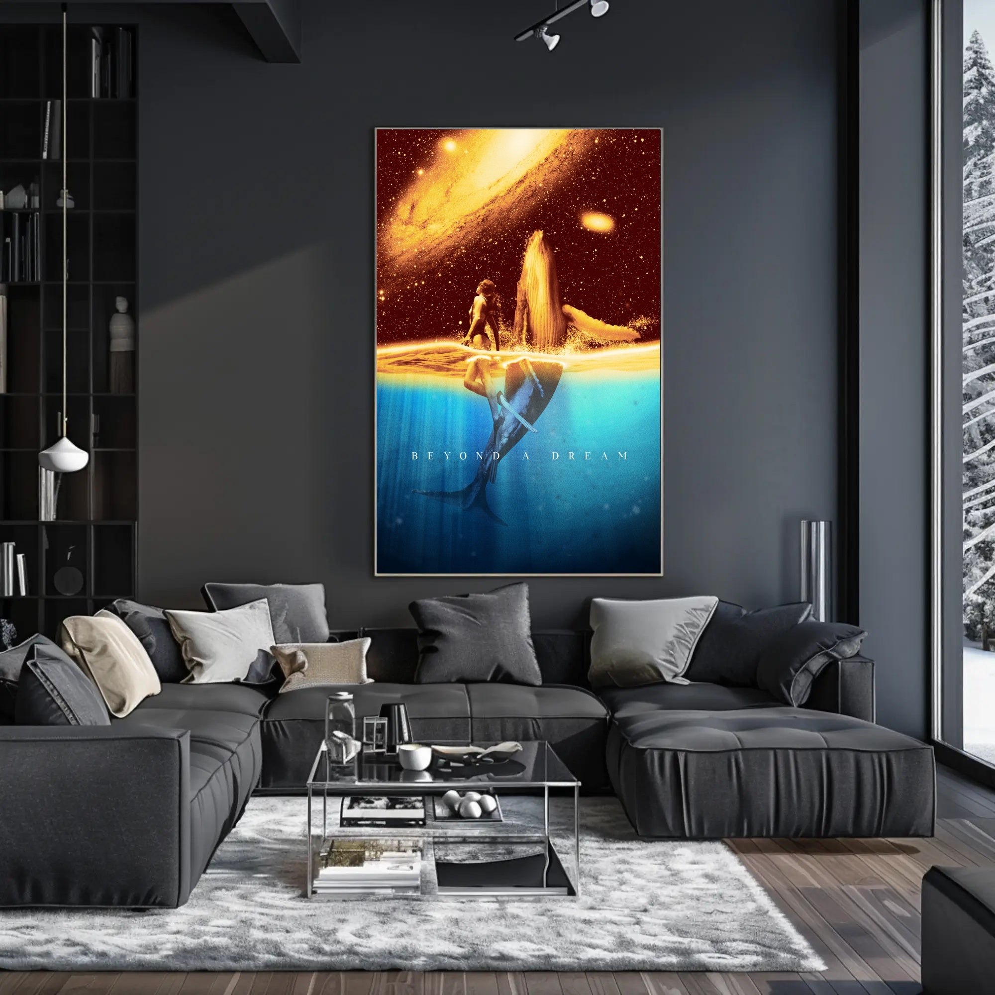 Cosmic Whale and Celestial Waters Fantasy or Mythology Poster PosterGoat