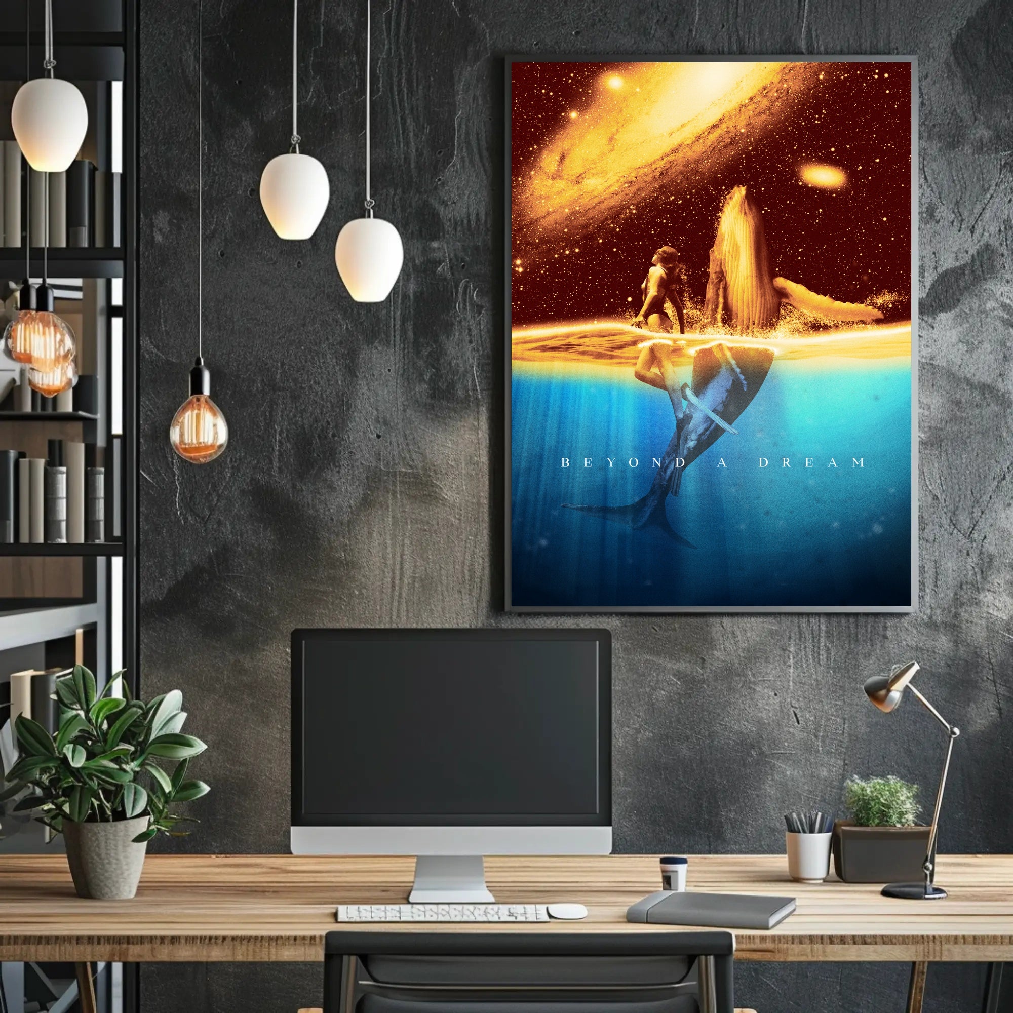 Cosmic Whale and Celestial Waters Fantasy or Mythology Poster PosterGoat