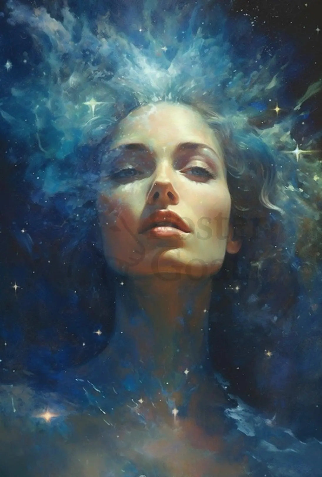 Cosmic Woman Celestial Dreamscape Artistic Poster PosterGoat